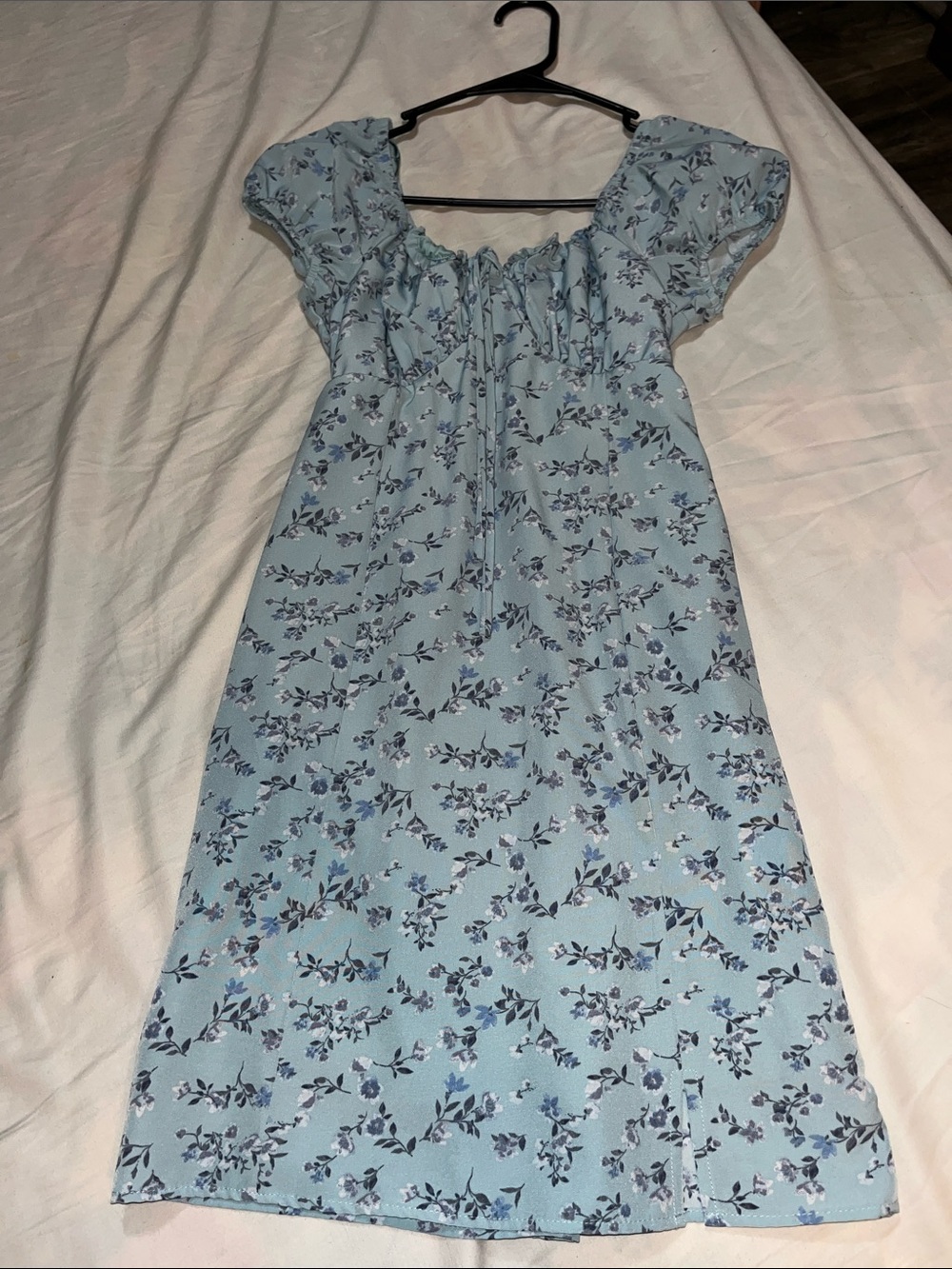 Pink Republic Mint Blue Floral Smocked Top